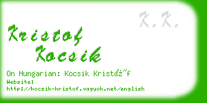 kristof kocsik business card